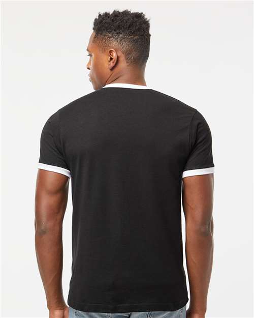 Unisex Fine Jersey Ringer T-Shirt - Black/ White