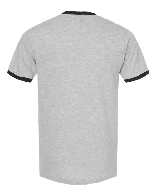 Unisex Fine Jersey Ringer T-Shirt - Heather Grey/ Black