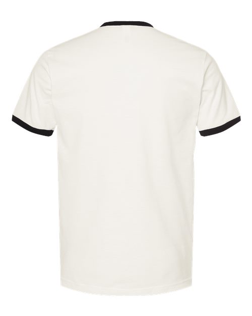 Unisex Fine Jersey Ringer T-Shirt - Vintage White/ Black