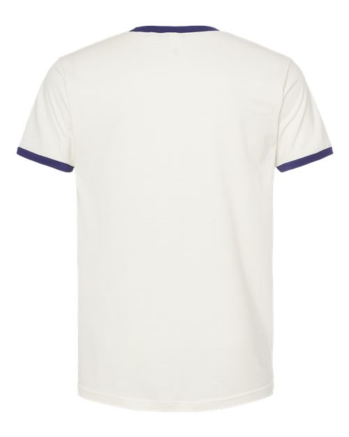 Unisex Fine Jersey Ringer T-Shirt - Vintage White/ Inked India