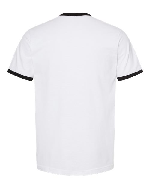 Unisex Fine Jersey Ringer T-Shirt - White/ Black