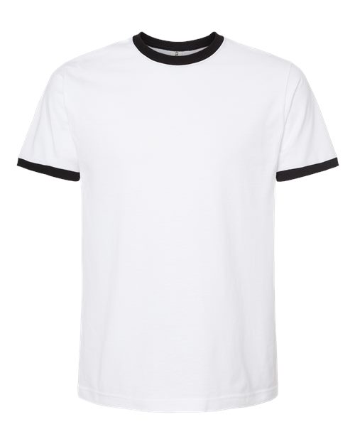 Unisex Fine Jersey Ringer T-Shirt - White/ Black