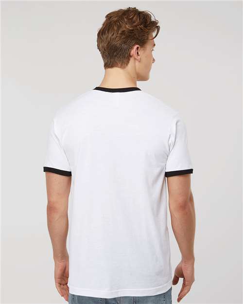 Unisex Fine Jersey Ringer T-Shirt - White/ Black
