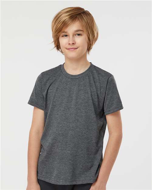 Youth Poly-Rich T-Shirt - Heather Charcoal