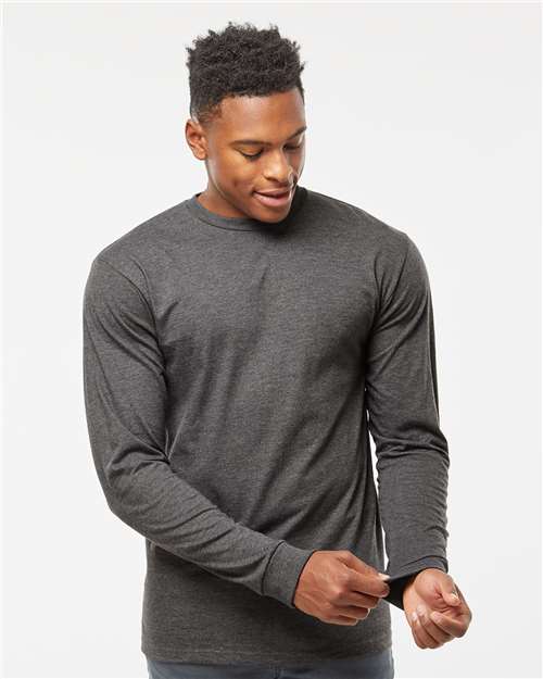 Unisex Heavyweight Jersey Long Sleeve T-Shirt - Heather Charcoal
