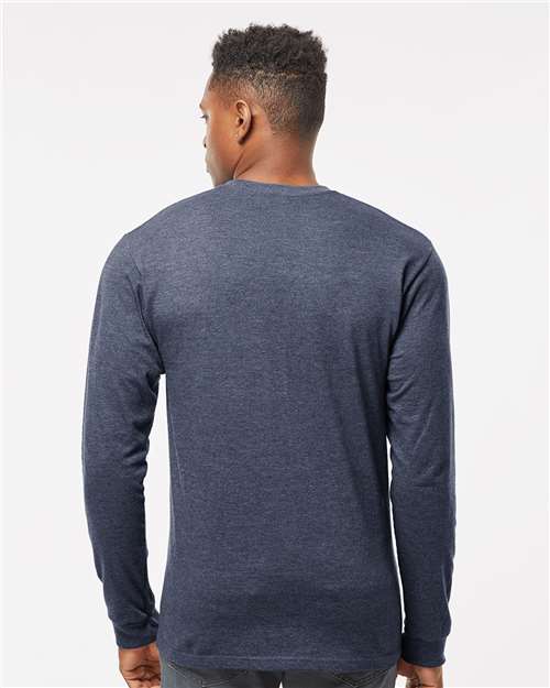 Unisex Heavyweight Jersey Long Sleeve T-Shirt - Heather Denim
