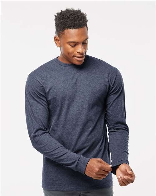 Unisex Heavyweight Jersey Long Sleeve T-Shirt - Heather Denim