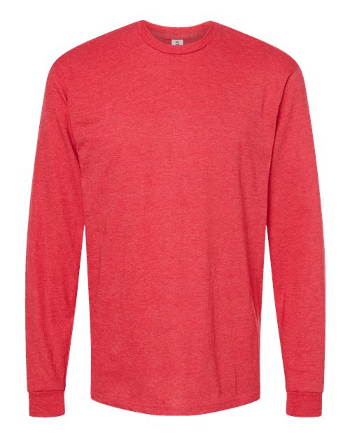 Unisex Heavyweight Jersey Long Sleeve T-Shirt - Heather Red