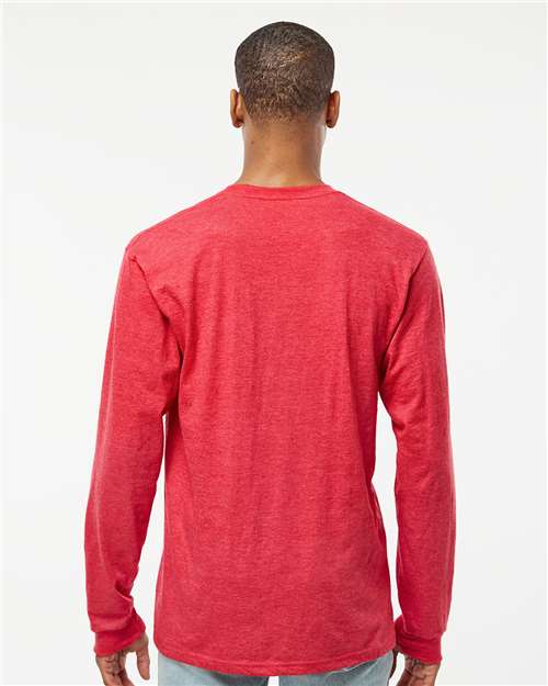 Unisex Heavyweight Jersey Long Sleeve T-Shirt - Heather Red