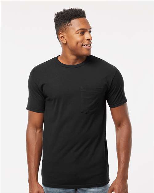 Unisex Heavyweight Jersey Pocket T-Shirt - Black