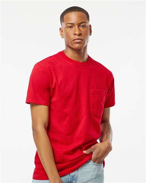 Unisex Heavyweight Jersey Pocket T-Shirt - Red
