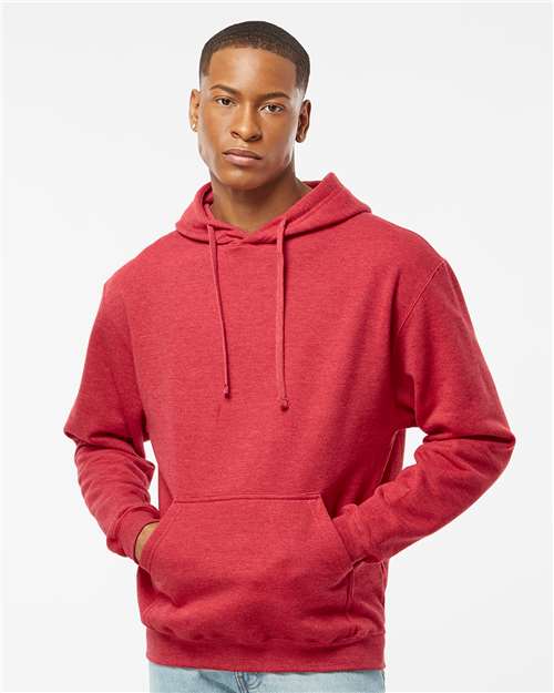Unisex Fleece Hooded Sweatshirt - Heather Red