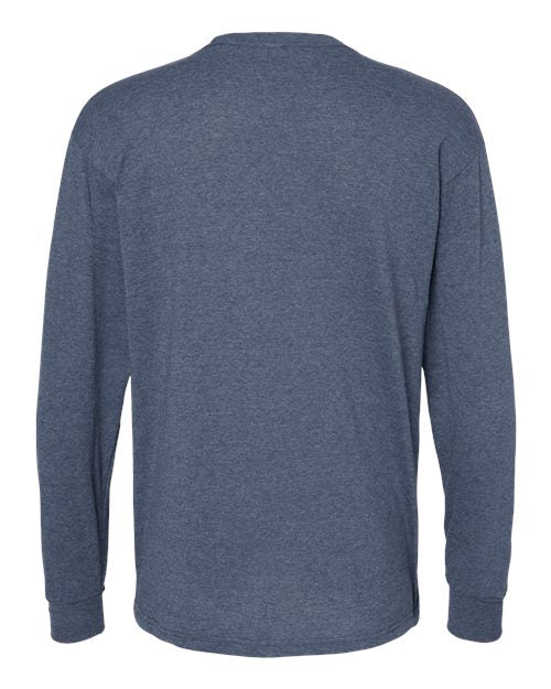 Unisex Gold Soft Touch Long Sleeve T-Shirt - Heather Navy