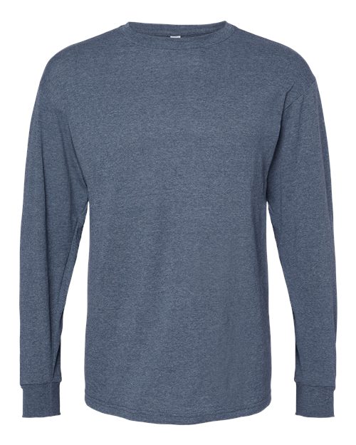 Unisex Gold Soft Touch Long Sleeve T-Shirt - Heather Navy