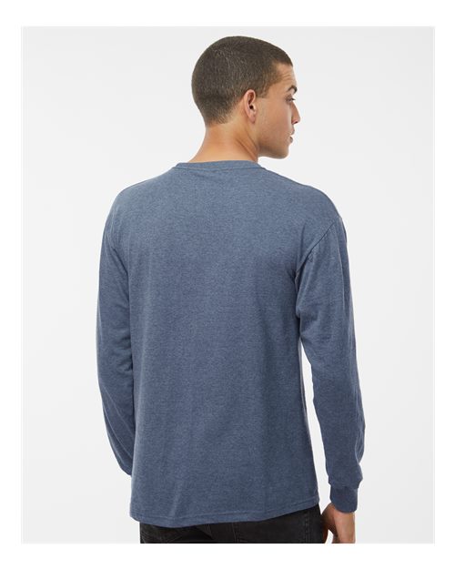Unisex Gold Soft Touch Long Sleeve T-Shirt - Heather Navy