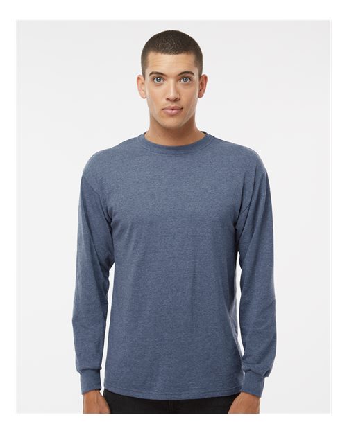 Unisex Gold Soft Touch Long Sleeve T-Shirt - Heather Navy