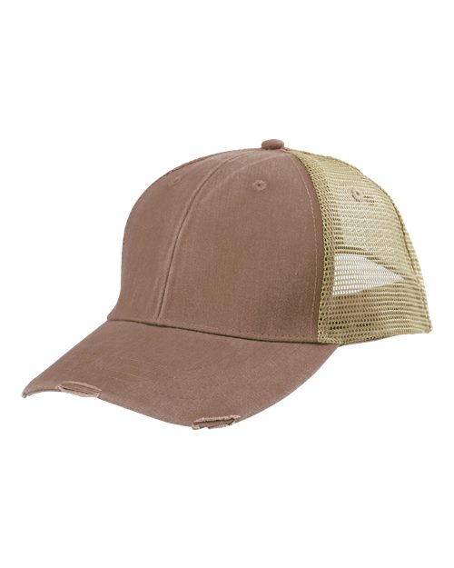 Ollie Distressed Trucker Cap - Mississippi Mud/ Tan