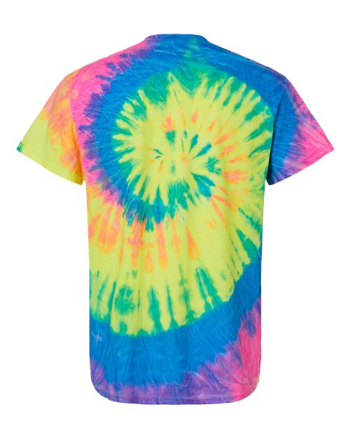 Unisex Multi-Color Tie-Dyed T-Shirt - Neon Rainbow