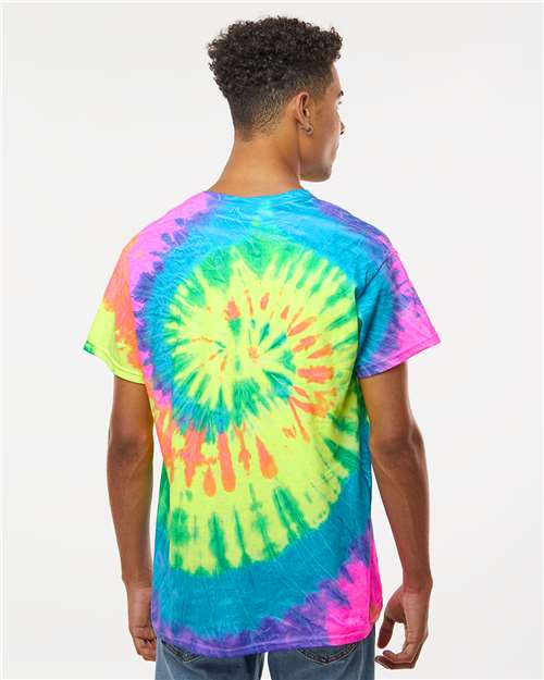 Unisex Multi-Color Tie-Dyed T-Shirt - Neon Rainbow