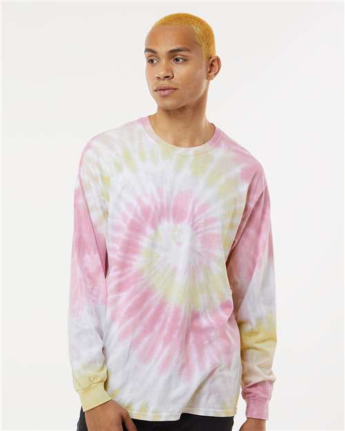 Unisex Tie-Dyed Long Sleeve T-Shirt - Desert Rose
