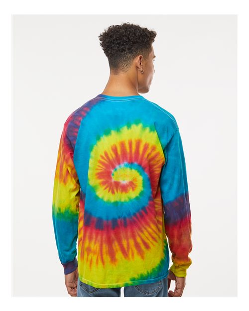 Unisex Tie-Dyed Long Sleeve T-Shirt - Reactive Rainbow