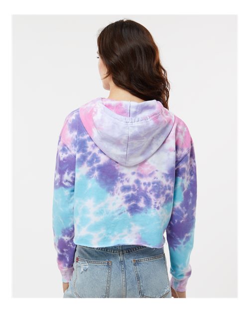 Women's Tie-Dyed Crop Hooded Sweatshirt - Cotton Candy