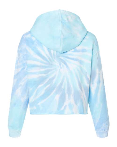 Women's Tie-Dyed Crop Hooded Sweatshirt - Lagoon
