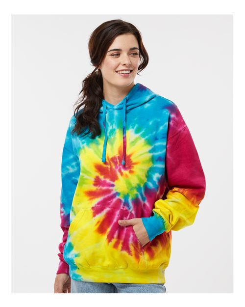 Unisex Tie-Dyed Hooded Sweatshirt - Reactive Rainbow