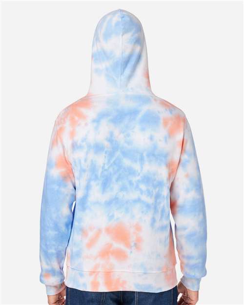 Men's Tie-Dyed Fleece Hooded Sweatshirt - Sunset Tie Dye