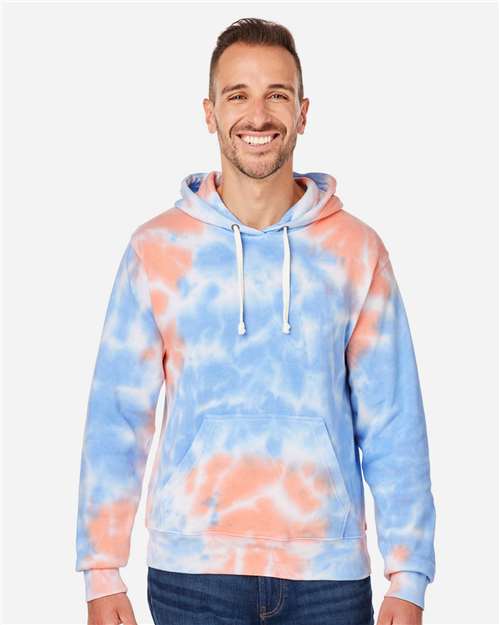 Men's Tie-Dyed Fleece Hooded Sweatshirt - Sunset Tie Dye