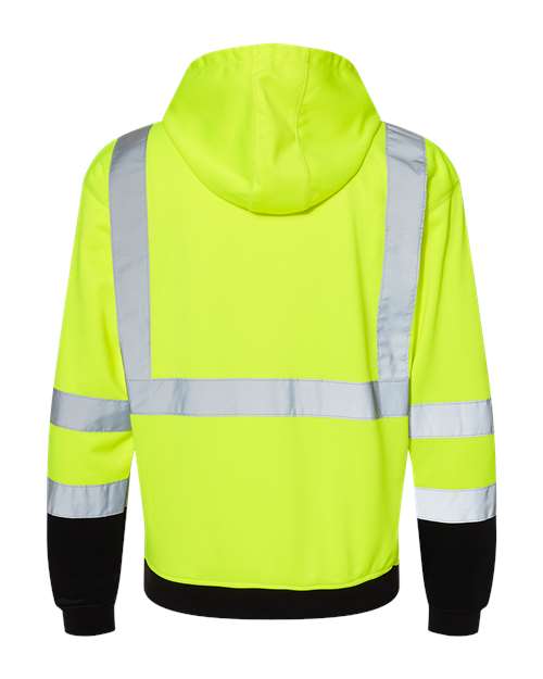 Unisex Hi-Vis Hooded Sweatshirt - Lime