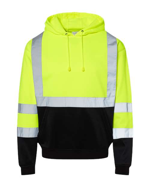 Unisex Hi-Vis Hooded Sweatshirt - Lime