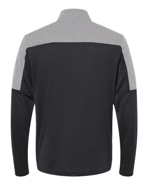 Men's Ultimate365 Lightweight Colorblocked Quarter-Zip Pullover - Black/ Grey Three Melange