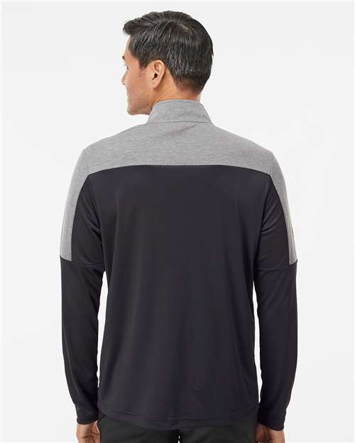 Men's Ultimate365 Lightweight Colorblocked Quarter-Zip Pullover - Black/ Grey Three Melange