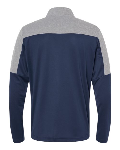 Men's Ultimate365 Lightweight Colorblocked Quarter-Zip Pullover - Collegiate Navy/ Grey Three Melange