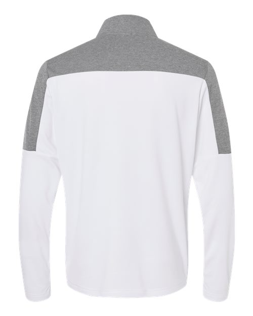 Men's Ultimate365 Lightweight Colorblocked Quarter-Zip Pullover - White/ Grey Three Melange