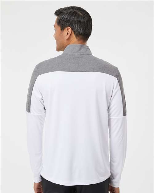 Men's Ultimate365 Lightweight Colorblocked Quarter-Zip Pullover - White/ Grey Three Melange