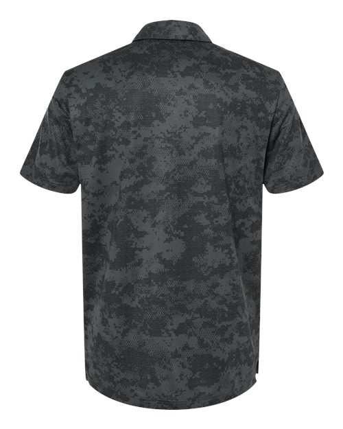 Men's All Over Camo Print Polo - Grey Six