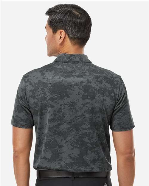 Men's All Over Camo Print Polo - Grey Six