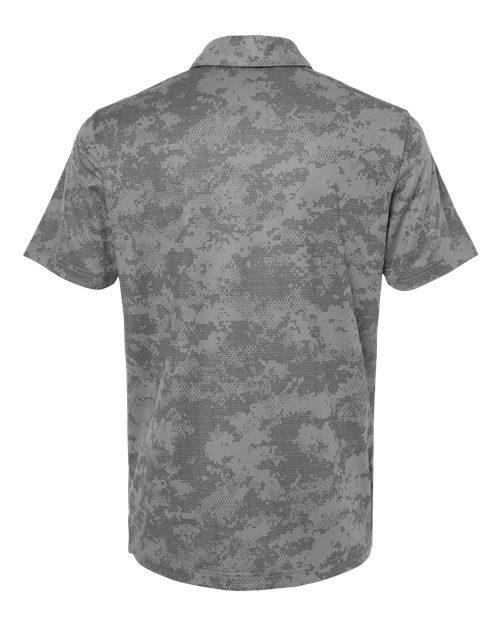 Men's All Over Camo Print Polo - Grey Three