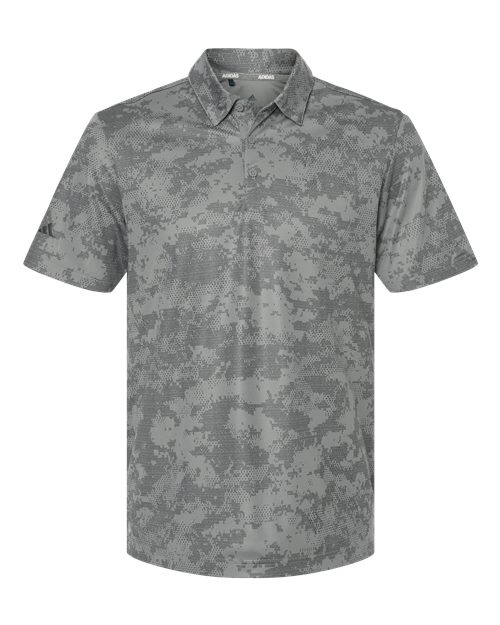 Men's All Over Camo Print Polo - Grey Three