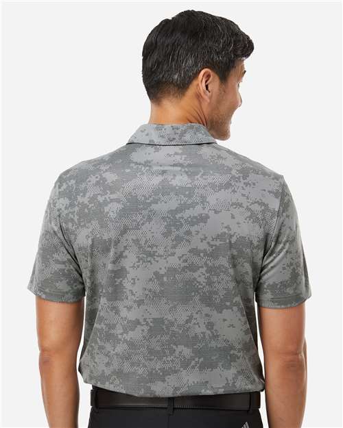 Men's All Over Camo Print Polo - Grey Three