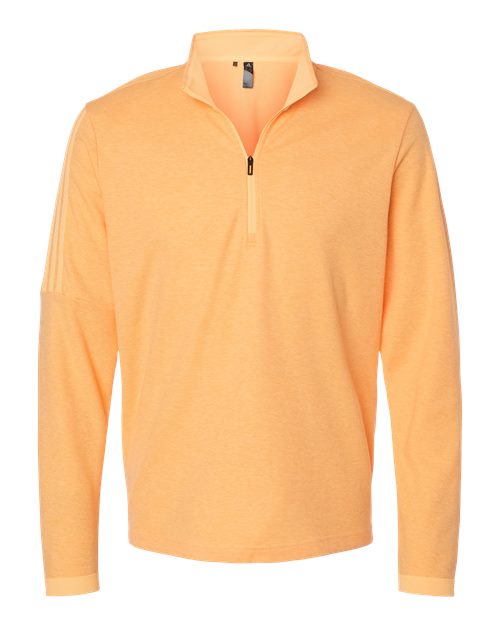Men's 3-Stripes Quarter-Zip Sweater Pullover - Acid Orange Melange