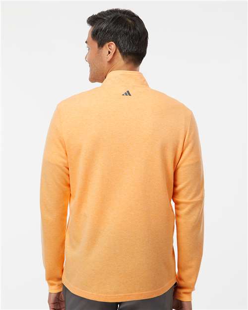 Men's 3-Stripes Quarter-Zip Sweater Pullover - Acid Orange Melange
