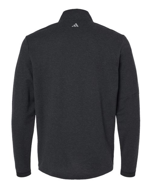 Men's 3-Stripes Quarter-Zip Sweater Pullover - Black Melange