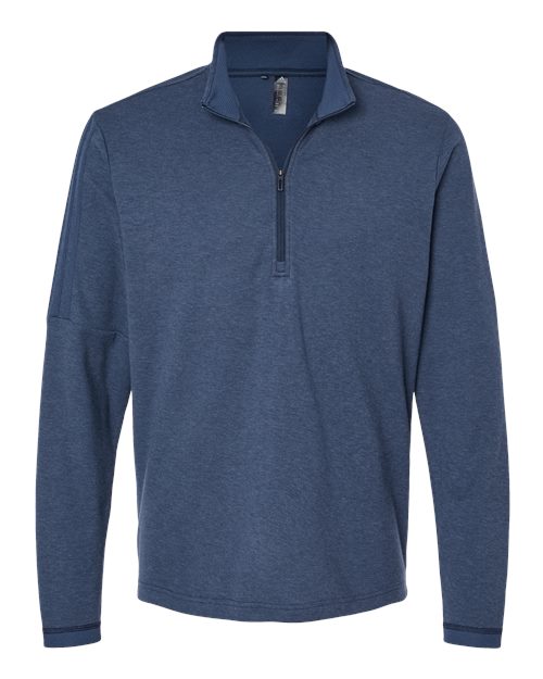 Men's 3-Stripes Quarter-Zip Sweater Pullover - Collegiate Navy Melange