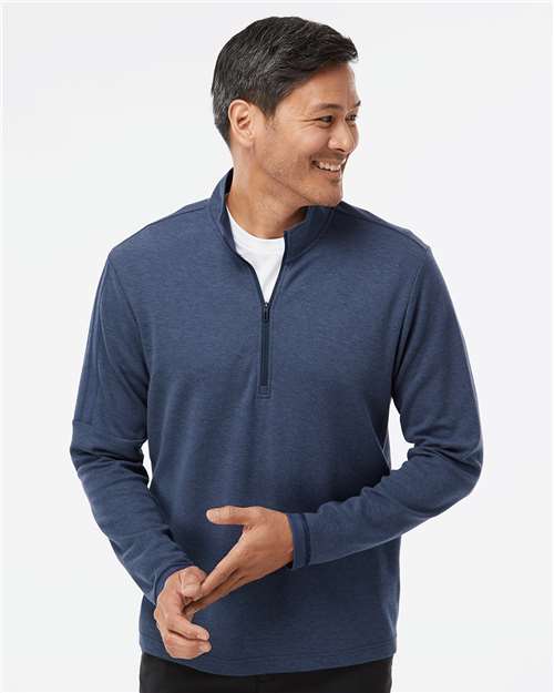 Men's 3-Stripes Quarter-Zip Sweater Pullover - Collegiate Navy Melange
