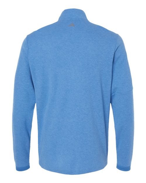 Men's 3-Stripes Quarter-Zip Sweater Pullover - Focus Blue Melange