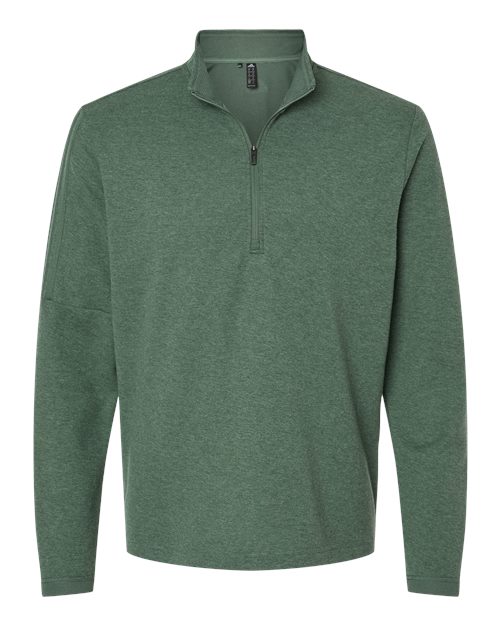 Men's 3-Stripes Quarter-Zip Sweater Pullover - Green Oxide Melange