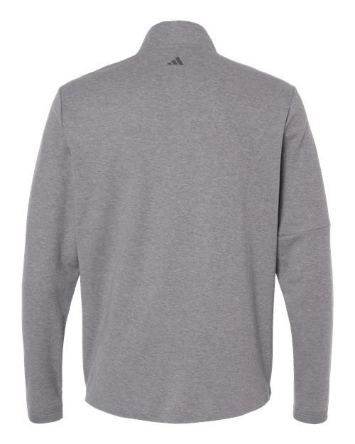 Men's 3-Stripes Quarter-Zip Sweater Pullover - Grey Three Melange